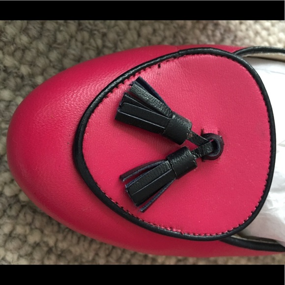 C. Wonder gorgeous pink loafers with navy trim and tassel - Picture 9 of 16
